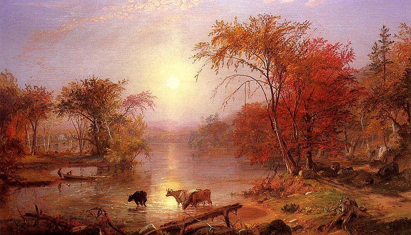 Albert Bierstadt Indian Summer on the Hudson River Norge oil painting art